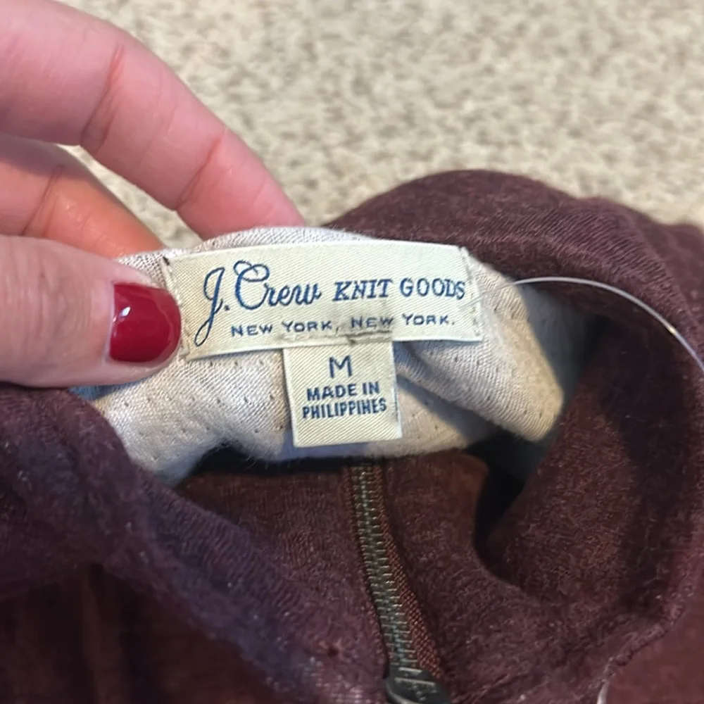 NWT J. Crew Pull-Over Sweater in Heathered Burgundy, M